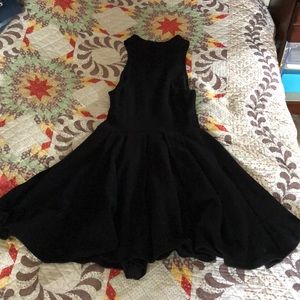 Black mini full zip dress